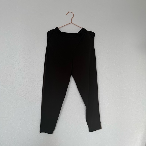 Susan Graver Pants - Susan Graver Dark Brown Pants with gold ankle zippers